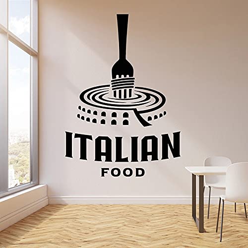 Logo Wandtattoo Italienisches Essen Pasta Tür Fenster Vinyl Aufkleber Italien Restaurant Esszimmer Küche Inneneinrichtung Tapete 42x59cm von NSRJDSYT