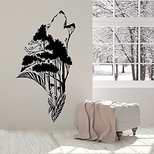 NSRJDSYT Abstrakte Wandtattoo Wolf Kopf Silhouette Natur Wald Vinyl Fensteraufkleber Tiere Schlafzimmer Mann Höhle Wohnkultur 42x77cm NSRJDSYT Abstrakte Wandtattoo Wolf Kopf Silhouette Natur Wald Vinyl Fensteraufkleber Tiere Schlafzimmer Mann Höhle Wohnkultur 42x77cm von NSRJDSYT
