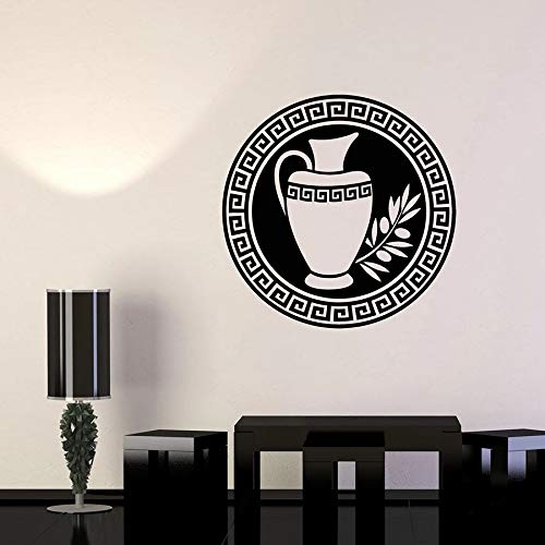 NSRJDSYT Antike Wandtattoo griechischen Ornament Krug Olivenzweig Vinyl Fenster Aufkleber Kunst Home Decor für Wohnzimmer Schlafzimmer Kunst Wandbild 57x57cm NSRJDSYT Antike Wandtattoo griechischen Ornament Krug Olivenzweig Vinyl Fenster Aufkleber Kunst Home Decor für Wohnzimmer Schlafzimmer Kunst Wandbild 57x57cm von NSRJDSYT
