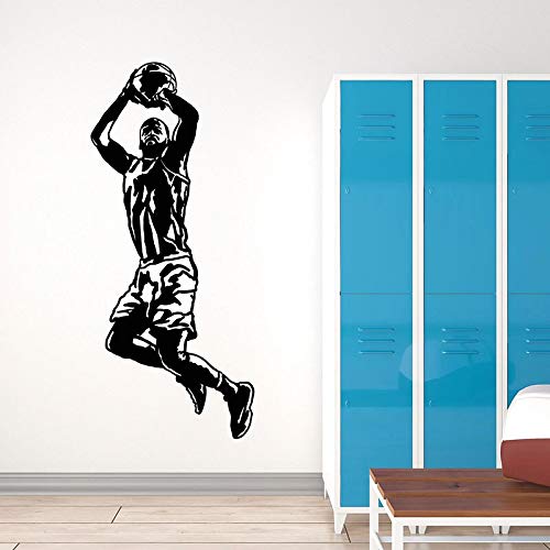 NSRJDSYT Basketballspieler Wandtattoo Springen Ballspiel Sport Tür Fenster Vinyl Aufkleber Junge Schlafzimmer Wohnheim Stadion Innendekor Art 74x167cm von NSRJDSYT