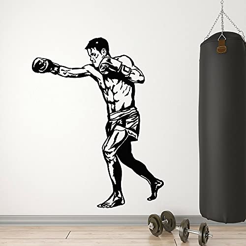 NSRJDSYT Boxen Zeichen Vinyl Wandtattoo Gym Sport Mann Boxer Fight Club Kämpfer Fensteraufkleber Home Fitness Boys Room Decor Mura 108x84cm von NSRJDSYT