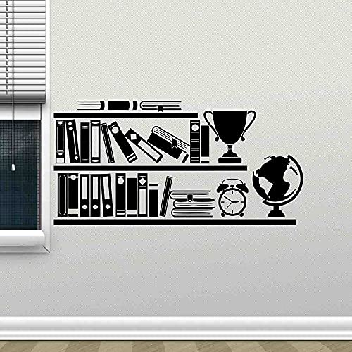 NSRJDSYT Bücherregal Wandtattoo Lesezimmer Bibliothek Schule Klassenzimmer Inneneinrichtung Globus Bücher Eon Vinyl Fensteraufkleber Wandbild 42x83cm von NSRJDSYT