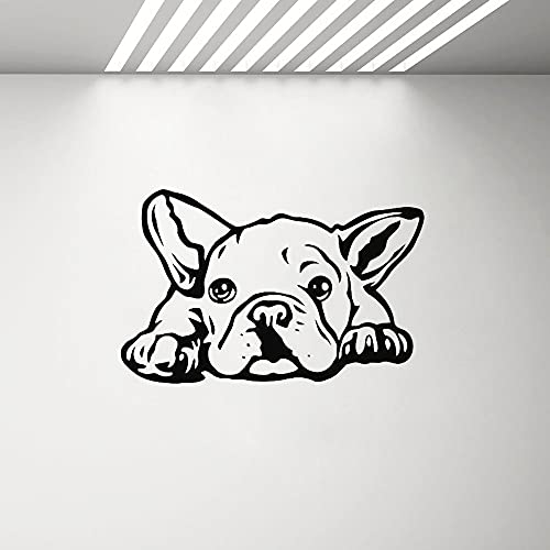 NSRJDSYT Bulldogge Vinyl Wandtattoo Wohnzimmer Dekor Welpen Kunst Aufkleber Wandfenster Tattoo Hund Pflege Salon Dekoration Poster 134x86cm von NSRJDSYT