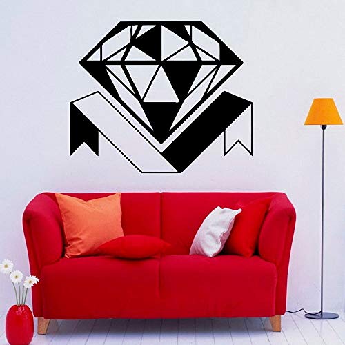 NSRJDSYT Diamant Wandtattoo Diamant Juweliergeschäft Dekor Glas Wandaufkleber Innen Schlafzimmer Wohnzimmer Abnehmbare Wohnkultur Aufkleber 68x57cm von NSRJDSYT