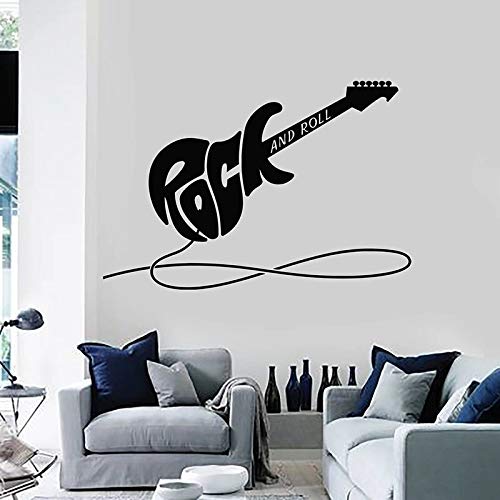 NSRJDSYT E-Gitarre Wandtattoo Rock'n'Roll Musikinstrument Vinyl Fenster Aufkleber Musikzimmer Teenager Boy Dorm Interior Decor 74x108cm von NSRJDSYT