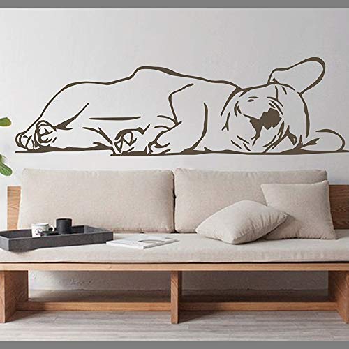 NSRJDSYT Französische Bulldogge Tier Haustier Wandaufkleber Sofa Hintergrund Dekor Schlafzimmer Welpen Wandtattoo Kinderzimmer Vinyl Dekoration 159x47cm von NSRJDSYT