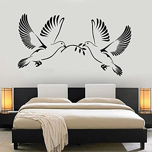 NSRJDSYT Friedenstaube Wandtattoo Tauben Vögel Vinyl Tür Fensteraufkleber Romantisches Schlafzimmer Babyzimmer Kinderzimmer Inneneinrichtung Tapete 42x75cm von NSRJDSYT