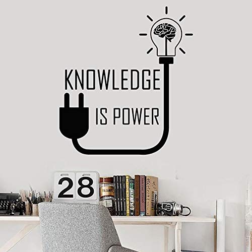 NSRJDSYT Gehirn Idee Wandtattoo Wissen ist Macht Motivationszitate Tür Fenster Vinyl Aufkleber Arbeitszimmer Klassenzimmer Inneneinrichtung 42x46cm von NSRJDSYT