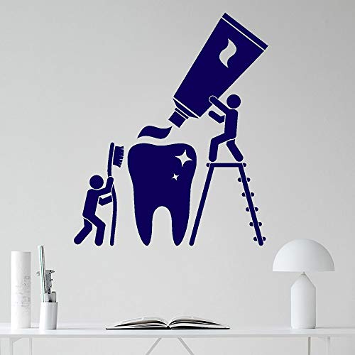 NSRJDSYT Gesundheit Zähne Reinigung Vinyl Wandtattoo Zahnarzt Badezimmer Dental Decor Wandaufkleber für Zahnklinik Dekoration Wallpaper 42x35cm von NSRJDSYT