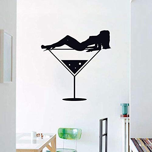 NSRJDSYT Getränke Dekor Wandaufkleber Alkohol Gläser Flasche Weinglas Wandtattoo Bar Dekoration Vinyl Lebensmittel Fenster Aufkleber handgefertigt 30x30cm von NSRJDSYT