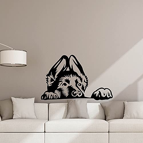 NSRJDSYT Hund Wandtattoo Deutscher Schäferhund Lustige Welpen Tür Fenster Vinyl Aufkleber Kinder Schlafzimmer Kinderzimmer Haustiere Shop Inneneinrichtung Wandbild 75x118cm von NSRJDSYT