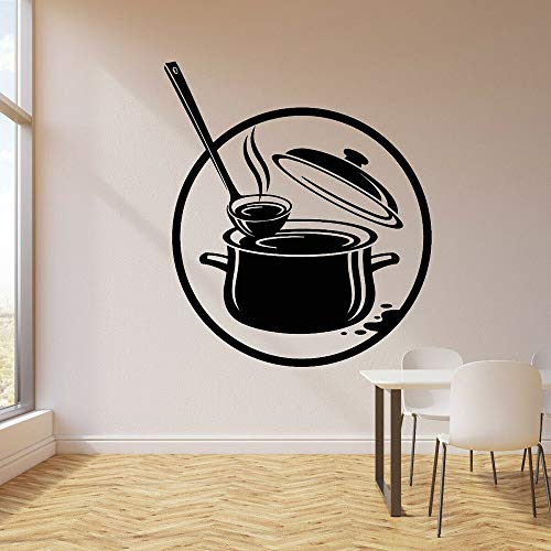 NSRJDSYT Küche Topf Kochen Küche Suppe Aufkleber Wandbild Vinyl Wandtattoo Dekoration Zubehör Für Esszimmer Wasserdicht 36x42cm von NSRJDSYT
