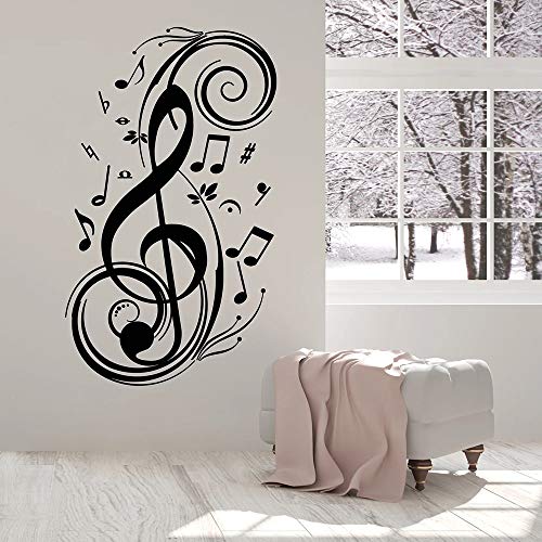 NSRJDSYT Kunst Vinyl Wandtattoo Klassenzimmer Notenschlüssel Zeichen Melodische Noten Musik Schule Wandaufkleber Dekor Wohnzimmer Nordic Dekoration 42x70cm von NSRJDSYT