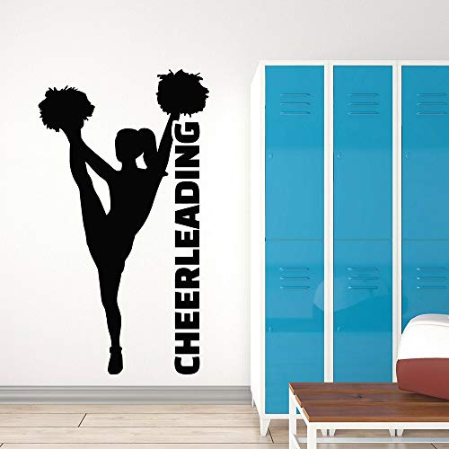 NSRJDSYT Kunst Wandtattoo Unterstützung Sportlich Cheerleading Mädchen Sport Teams Vinyl Wandaufkleber Dekoration Für Fitnessstudio Fitnessraum 101x57cm von NSRJDSYT