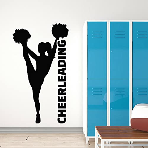 NSRJDSYT Kunst Wandtattoo Unterstützung Sportlich Cheerleading Mädchen Sport Teams Vinyl Wandaufkleber Dekoration Für Fitnessstudio Fitnessraum 149x84cm von NSRJDSYT