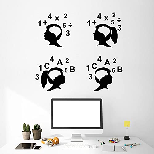 NSRJDSYT Mathematik Wandtattoo Eon Kinder Gehirn Math Symbol Vinyl Aufkleber Schule Klassenzimmer Wohnheim Kinderzimmer Inneneinrichtung Wandbild 75x82cm von NSRJDSYT