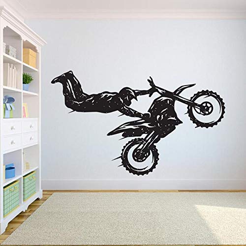 NSRJDSYT Motocross Wandtattoo Freestyle Sport Motorrad Spiel Vinyl Fenster Aufkleber Teenager Schlafzimmer Mann Höhle Garage Home Decor 74x122cm von NSRJDSYT