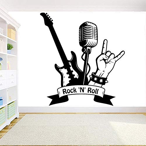 NSRJDSYT Musikalische Wandtattoo Rock'n'Roll Gitarre Mikrofon Wandaufkleber Music Club Home Schlafzimmer Dekoration Wandbilder Abnehmbare Abziehbilder 47x43cm NSRJDSYT Musikalische Wandtattoo Rock'n'Roll Gitarre Mikrofon Wandaufkleber Music Club Home Schlafzimmer Dekoration Wandbilder Abnehmbare Abziehbilder 47x43cm von NSRJDSYT