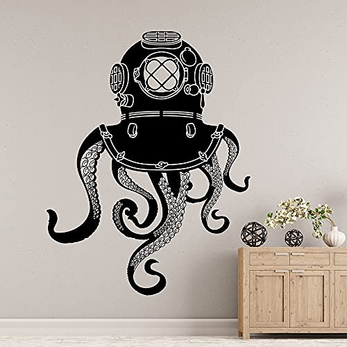 NSRJDSYT Octopus Tentakel Wandtattoo U-Boot Badezimmer Dekoration Vinyl Tür Fenster Aufkleber Meerestiere Kraken Art Wallpaper 75x97cm von NSRJDSYT