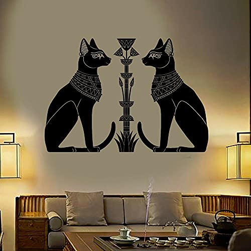 NSRJDSYT Schlafzimmer Wandtattoo Ägyptische Katzen Bastet Altes Ägypten Gott Vinyl Wandaufkleber Dekoration Wohnzimmer Abnehmbare Wandbilder 96x68cm von NSRJDSYT