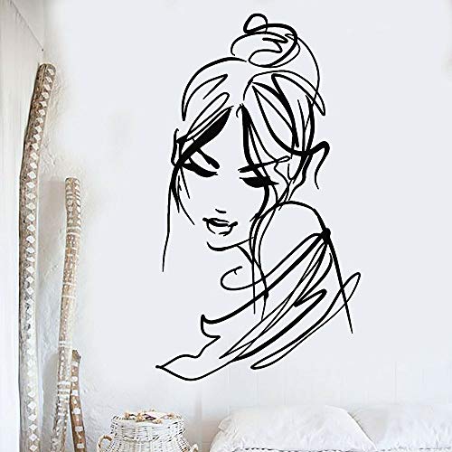 NSRJDSYT Skizze Zeichnung Wandtattoo Schöne Frauen Mode Kunst Vinyl Fensteraufkleber Schönheitssalon Mädchen Schlafzimmer Inneneinrichtung 75x133cm von NSRJDSYT