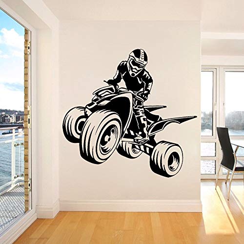 NSRJDSYT Sport Vinyl Wandtattoo Quad Bike ATV Racing Rider Wandaufkleber für Home Bedroom Decoration Abnehmbare Aufkleber 86x89cm von NSRJDSYT