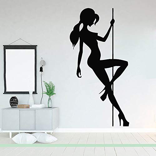NSRJDSYT Striptease Vinyl Wandaufkleber Mädchen Pole Dance Wandtattoo für Zuhause Schlafzimmer Tanz Klassenzimmer Dekoration Wandbild 112x57cm von NSRJDSYT