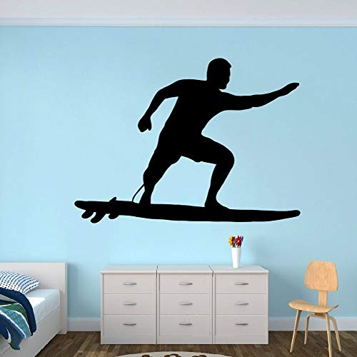 NSRJDSYT Surfing Guy Surfer Wandaufkleber Aufkleber Design Surfen Sport Home Schlafzimmer Dekoration 57x42cm von NSRJDSYT