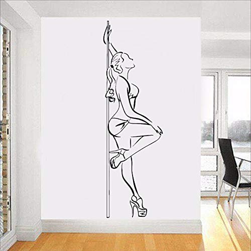 NSRJDSYT Vinyl Wandtattoo Pole Dance Striptease Frau Wandaufkleber für Wohnzimmer Schlafzimmer Dekoration abnehmbare Kunst Dekor 184x57cm von NSRJDSYT