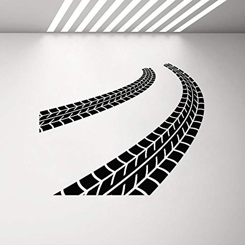 NSRJDSYT Vinyl Wandtattoo Reifenspuren Fahrer Garage Garage Auto Dekoration Aufkleber Wandbilder wasserdichte Wandaufkleber für Kinderzimmer Teenager 107x86cm von NSRJDSYT