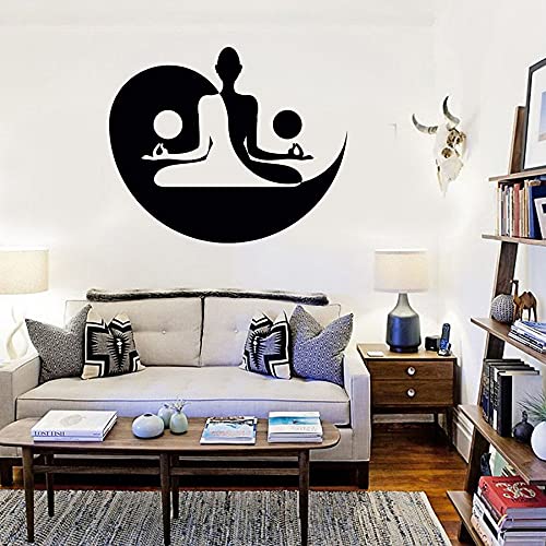 NSRJDSYT Vinyl Wandtattoo Yin Yang Yoga Schlafzimmer Dekoration Wandaufkleber Fenster Wandbild Kunst Entspannen Abnehmbare Abziehbilder 75x90cm von NSRJDSYT