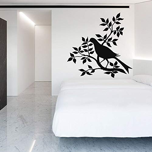 NSRJDSYT Vogel auf dem Zweig Silhouette Wandtattoo Aufkleber Kunst Tierheim Wohnzimmer Dekoration 42x43cm von NSRJDSYT