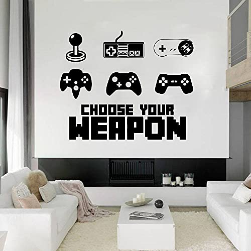 NSRJDSYT Wählen Sie Ihre Waffe Gamer Wandtattoo Game Controller Wandtattoos Angepasste Kinder Schlafzimmer Spielzimmer Vinyl Wandaufkleber 75x91cm von NSRJDSYT