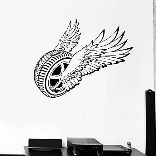 NSRJDSYT Wandtattoo Flügelrad Auto Garage Innendekoration Fahrer Vinyl Fensteraufkleber Mann Höhle Kunstwandbild abnehmbar 75x91cm von NSRJDSYT