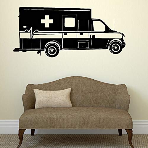 NSRJDSYT Wandtattoo Krankenwagen Auto Medizin Wandaufkleber Home Decor Abnehmbare Krankenwagen Auto Wandkunst Wandbild Design Auto Aufkleber 127x57cm von NSRJDSYT