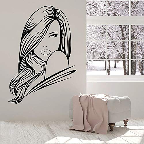 NSRJDSYT Schöne Frau Wandtattoo Friseursalon Lippen Beauty Spa Zimmer Mädchen Schlafzimmer Inneneinrichtung Mode Tür Fenster Vinyl Aufkleber 75x106cm von NSRJDSYT