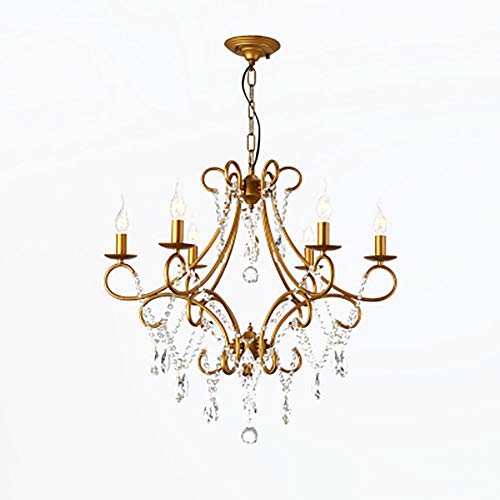 Amerikaner Kristall Kronleuchter,E14 Kerze Eisen Während Light Retro Pastorale Deckenleuchte Wohnung Wohnzimmer Schlafzimmer Restaurant Esszimmer-Golden. 6 kopf Amerikaner Kristall Kronleuchter,E14 Kerze Eisen Während Light Retro Pastorale Deckenleuchte Wohnung Wohnzimmer Schlafzimmer Restaurant Esszimmer-Golden. 6 kopf von NSXBY