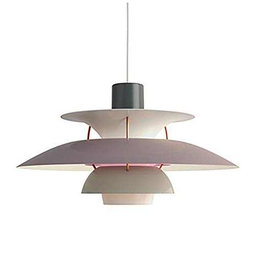 E27 Nordic Dänischer Designer Kunst Kronleuchter,Easy Fit Multilayer Einzelkopf Kronleuchter,Modernen Restaurant Bar Café Während Light,Einfach Schaltfläche Aluminium Kronleuchter-Gradient grau 40cm von NSXBY