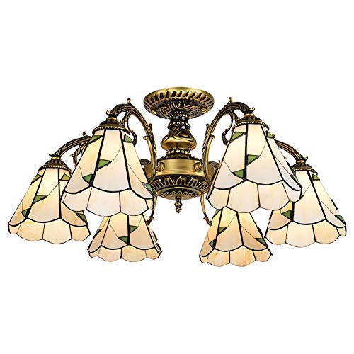 Kronleuchter Tiffany Style Glasmalerei Schatten Öl Geriebene Bronze Vintage Während Light Traditionell Hängen Deckenleuchte Befestigung Esszimmer Wohnzimmer-Bronze 6 kopf Kronleuchter Tiffany Style Glasmalerei Schatten Öl Geriebene Bronze Vintage Während Light Traditionell Hängen Deckenleuchte Befestigung Esszimmer Wohnzimmer-Bronze 6 kopf von NSXBY