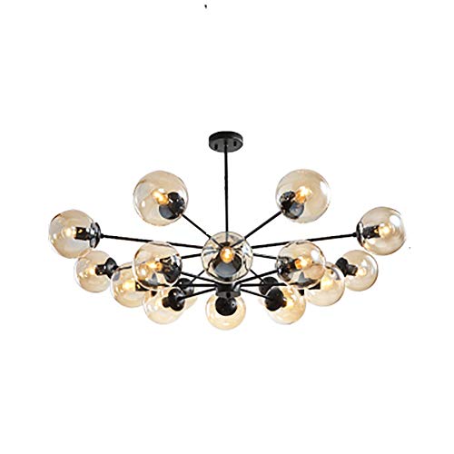 Metall Mid Century Zweig Während Deckenleuchte Befestigung Nordic Glaskugel Sputnik Kronleuchter Beleuchtung E27 Lamps Zu Hallway Bar Küche Esszimmer-Cognac Lampenschirm 16 Kopf von NSXBY