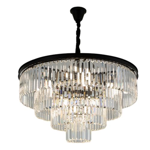 NSXBY E14 American Light Luxus Kristall Kronleuchter, Moderne einfache Wohnzimmerlampe, kreatives Restaurant Kronleuchter, Schlafzimmer Designerbeleuchtung,Schwarz,15 Heads von NSXBY