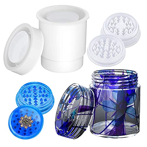 Harz Silikon Formen DIY Flasche Silikonform mit Deckel, Crusher Gewürze Formen Schleifer Krautmühle Formen Box Gießform Kleine Flaschen Behälter für DIY Schmuckbehälter Harz Silikon Formen DIY Flasche Silikonform mit Deckel, Crusher Gewürze Formen Schleifer Krautmühle Formen Box Gießform Kleine Flaschen Behälter für DIY Schmuckbehälter von NSXIN