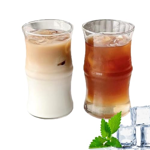 NSXIN 2er Set Latte Macchiato Gläser, 400ml Cappuccino Kaffeegläser Teegläser Kristall trinkgläser, Hitzebeständig, Cocktail, Eiskaffee, Fruchtsaft (2 STK) von NSXIN