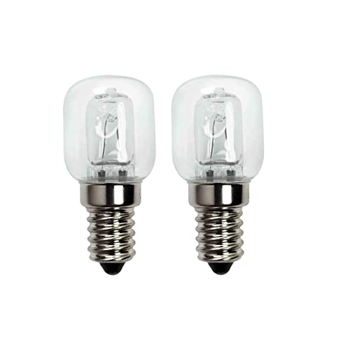 Backofenlampe 2/4 Stück Halogenlampe E14 25W Ofen Glühbirnen Techgoamde 2750k Warmweiß Bis 500°C Hitzebeständiges, Geeignet für Backofen, Mikrowelle, Salzlampen (2Stück) von NSXIN