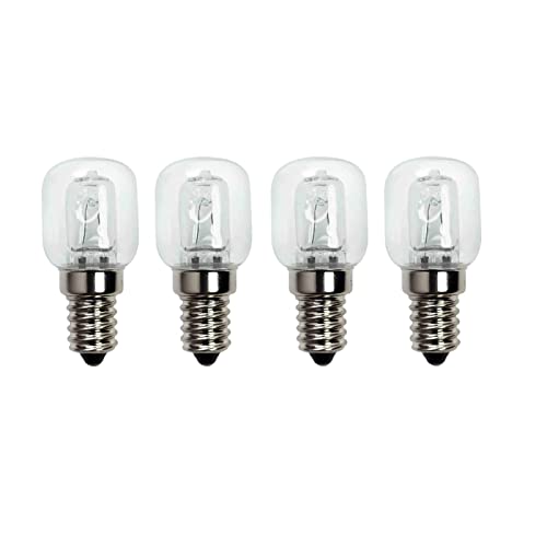 Backofenlampe 2/4 Stück Halogenlampe E14 25W Ofen Glühbirnen Techgoamde 2750k Warmweiß Bis 500°C Hitzebeständiges, Geeignet für Backofen, Mikrowelle, Salzlampen (4Stück) von NSXIN