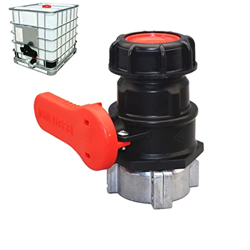 NSXIN IBC Ablaufhahn Wassertank Adapter Universal Klappenhahn, IBC Tank Absperrhahn Ersatzkugelhahn Schlauchanschluss für Wassertank Ablasshahn, Regentonne, Kanister (S62*6(62 mm) (DN40)) von NSXIN