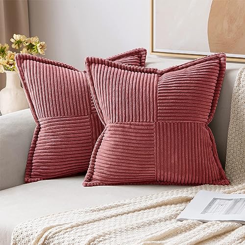 NSXIN Kordsamt Kissenbezug Weiche Kissenhülle 2er Set Dekorative Sofakissen Couchkissen Dekokissen Moderne Zierkissenbezug Kuschelkissen für Schlafzimmer Wohnzimmer (Marmelade,30x50cm) von NSXIN