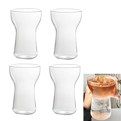 NSXIN Latte Macchiato Gläser Cappuccino Kaffeegläser 400ml 2er Set Teegläser Kristall Glas Eisbecher, Transparent, Hitzebeständig, Cocktail, Kaffee, Latte Macchiato, Modern (Typ A /400ml,4 Stk) von NSXIN