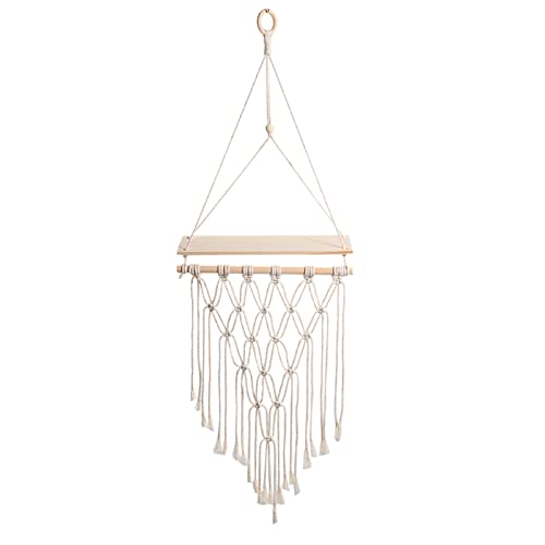 NSXIN Makramee Wandbehang Regal Boho Pflanzenhänger Pflanzkorb Blumentopf Halter Blumenampel Deko mit Baumwolle Gewebte Quaste Für Schlafzimmer Und Wohnzimmer (Stil D) von NSXIN