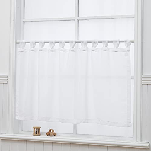 NSXIN Scheibengardine Voile Bistrogardine mit Schlaufen Transparente Vorhang Moderne Fenstervorhang Gardine Gaze Schals Fensterschal für Küche Wohnzimmer Landhaus (HxB 60x120cm,Reines Weiß) von NSXIN